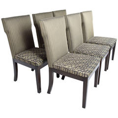 Set of Six Holly Hunt Style Chairs in Donghia Fabric