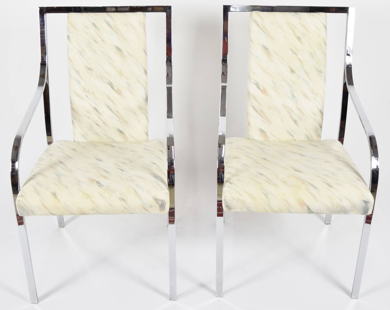 American Pair of Milo Baughman Dining Chairs or Side Chairs