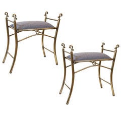 Pair of Vintage Brass Benches