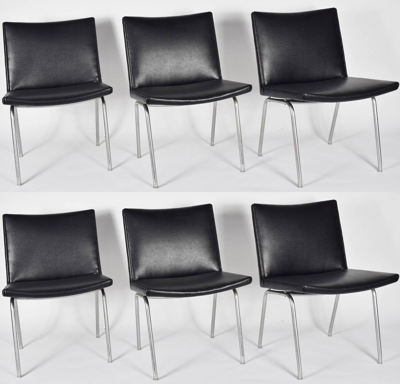 Set of 6 "Airport" chairs by Hans J. Wegner by Carl Hansen, Denmark