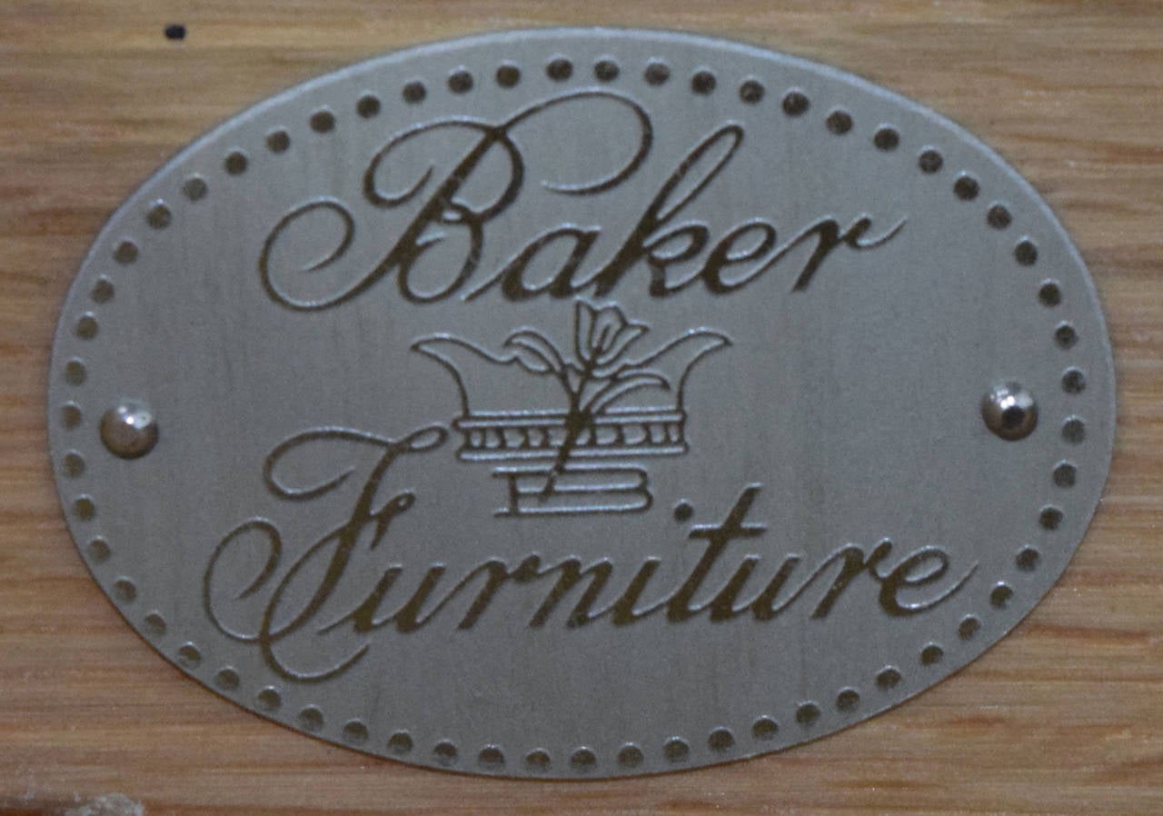 20th Century Baker Furniture Sideboard in Black Grasscloth