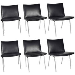 Set of 6 "Airport" chairs by Hans J. Wegner by Carl Hansen, Denmark