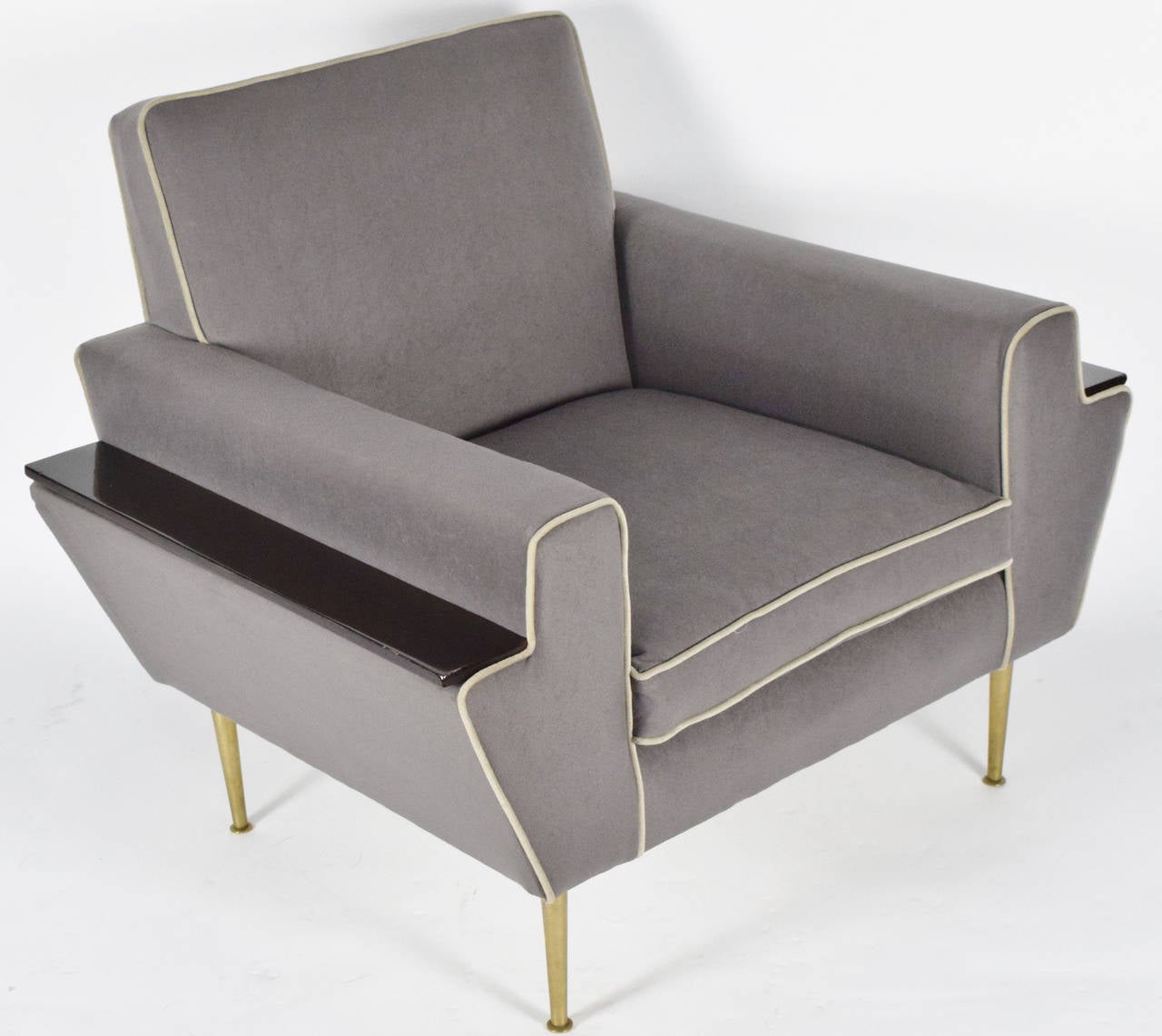 Pair of Italian Gray Lounge Chairs, 1950s 1