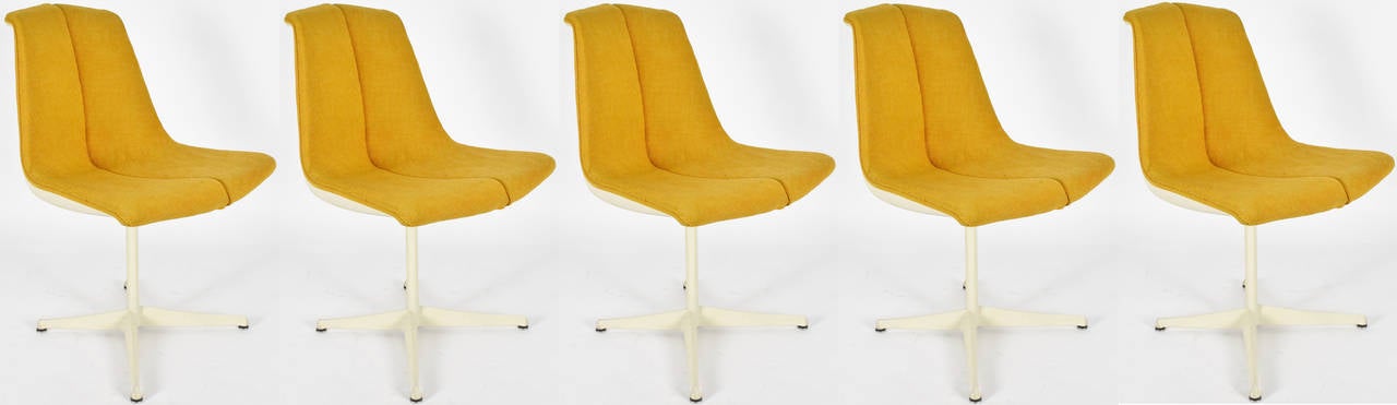 A set of five dining chairs by Richard Schultz, manufactured by Knoll.