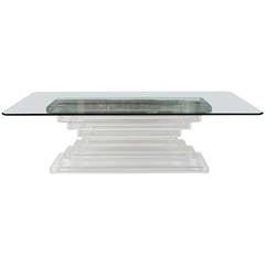 Lucite Stacked Dining Table/Console Base