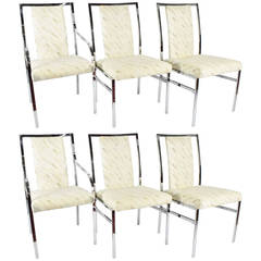 Milo Baughman Chrome Dining Chairs by Dillingham
