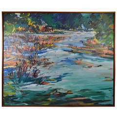 Large Deborah Brown Abstract Landscape (7 1/2' x 6 1/2'), Oil on Canvas, 1984