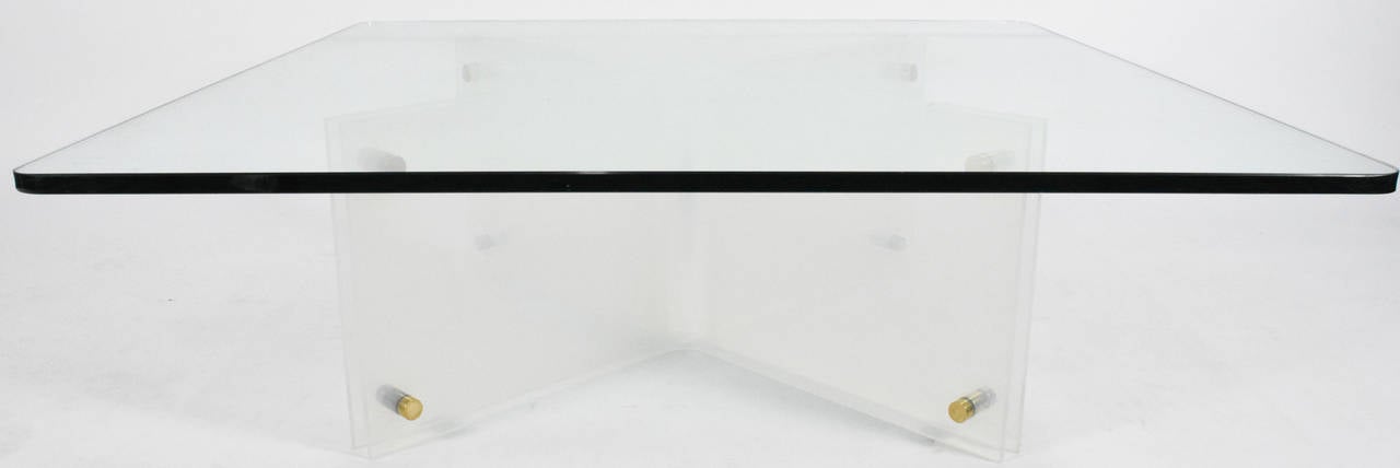 American Neal Small Coffee Table with Lucite Base