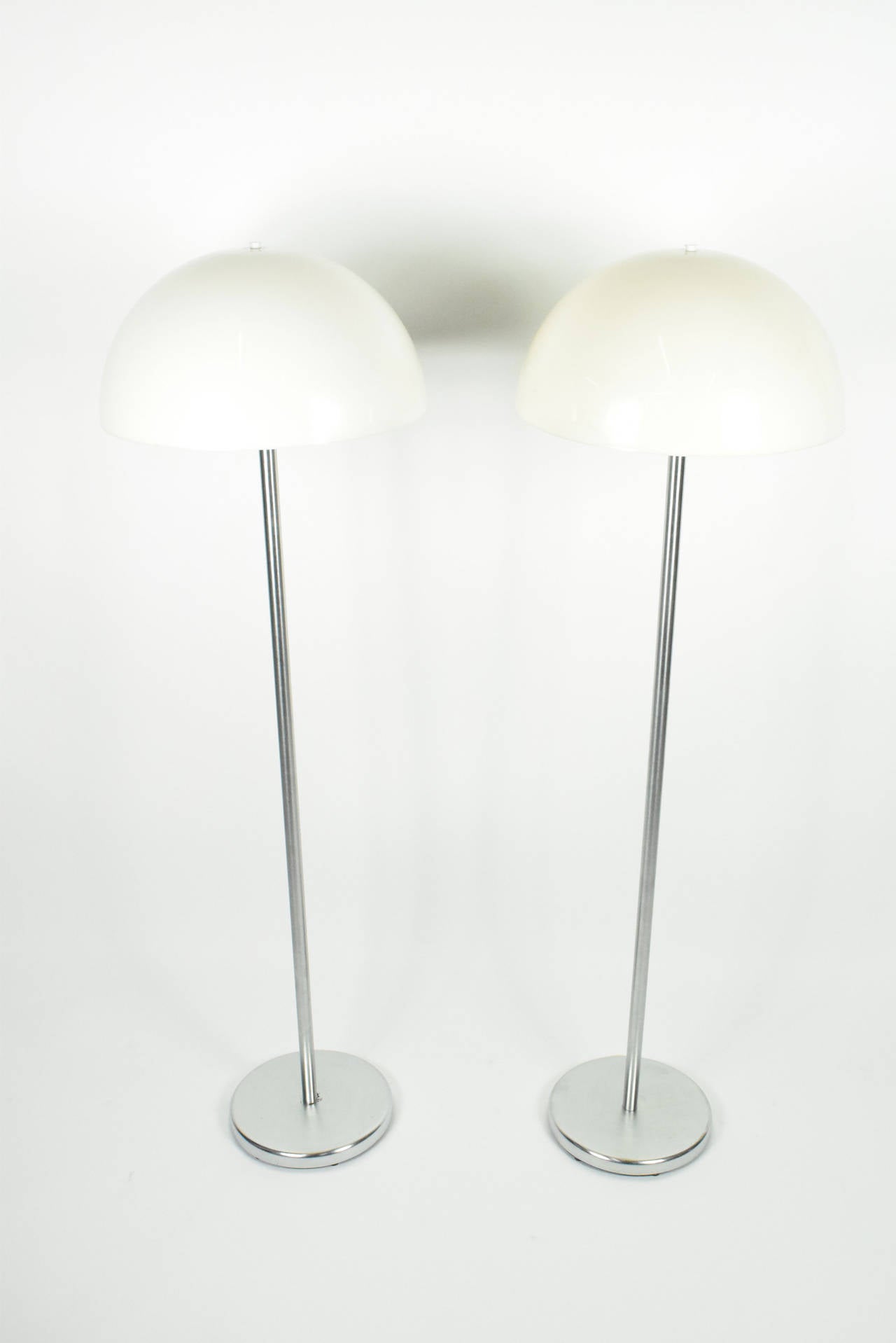 Pair of Mushroom Floor Lamps by Nessen In Good Condition In Dallas, TX