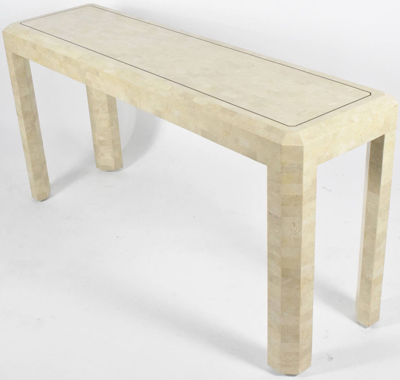 Tessellated Fossil Stone Console by Maitland Smith