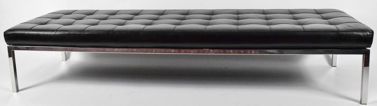 American Tufted Leather Bench By Brueton
