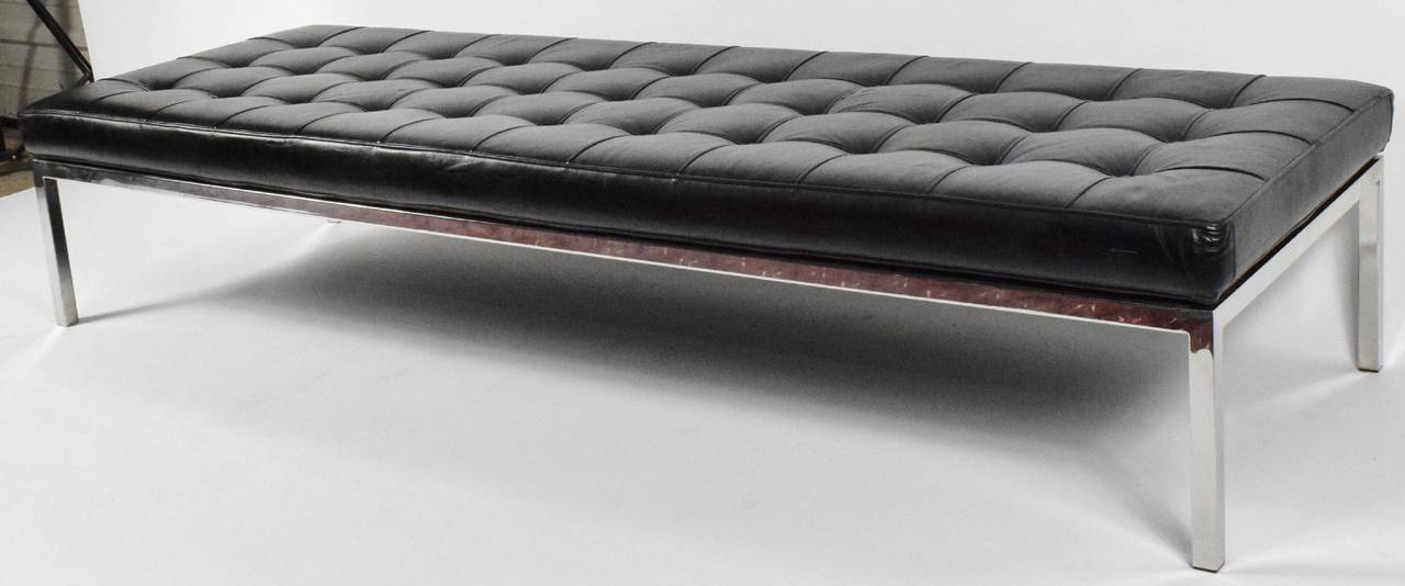 Tufted Leather Bench By Brueton 1