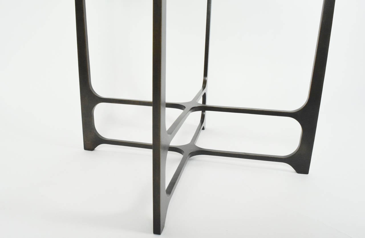 Contemporary William Yeoward Malvina Side Table with Onyx Top and Bronze Base