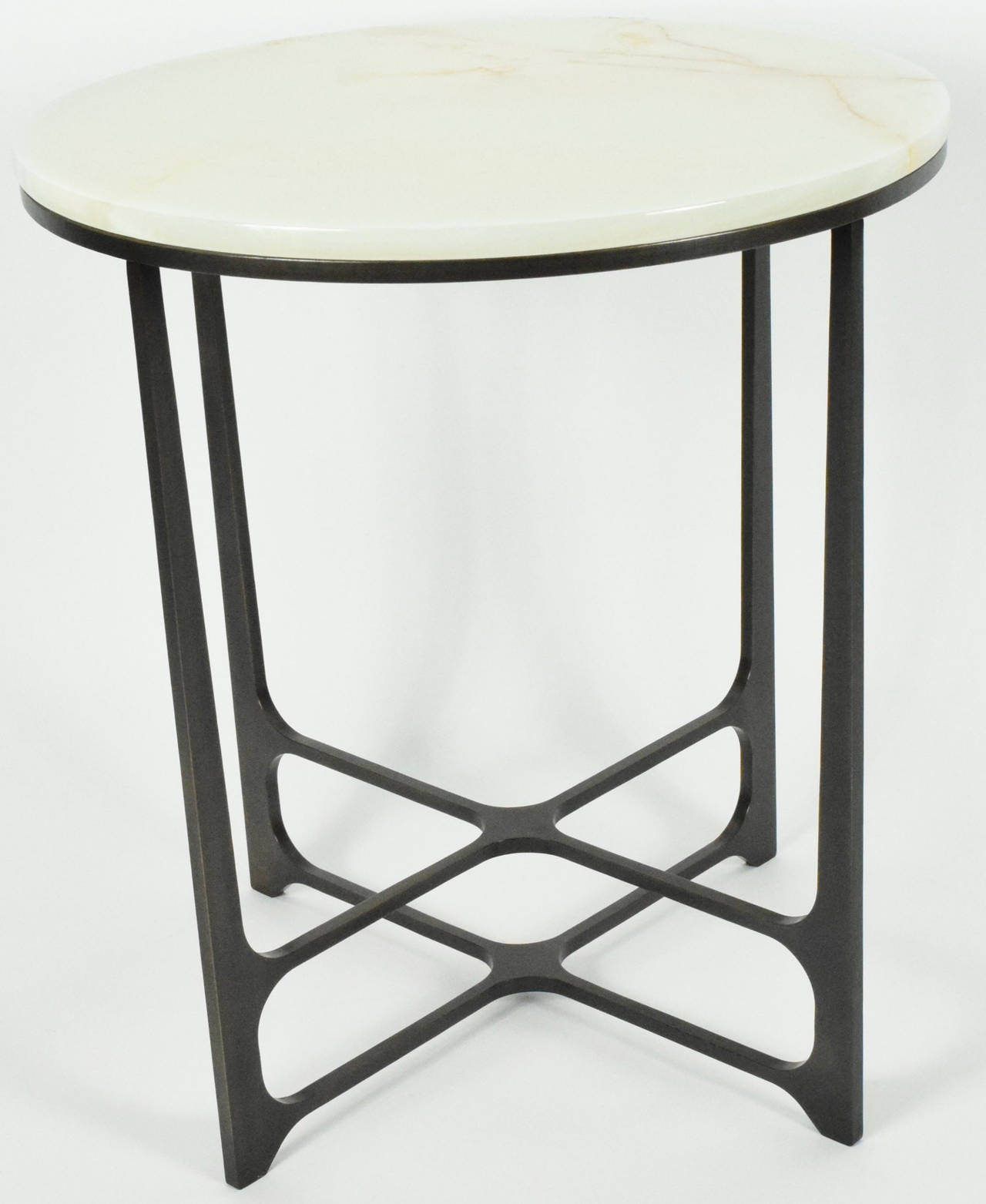 William Yeoward Malvina Side Table with Onyx Top and Bronze Base 1