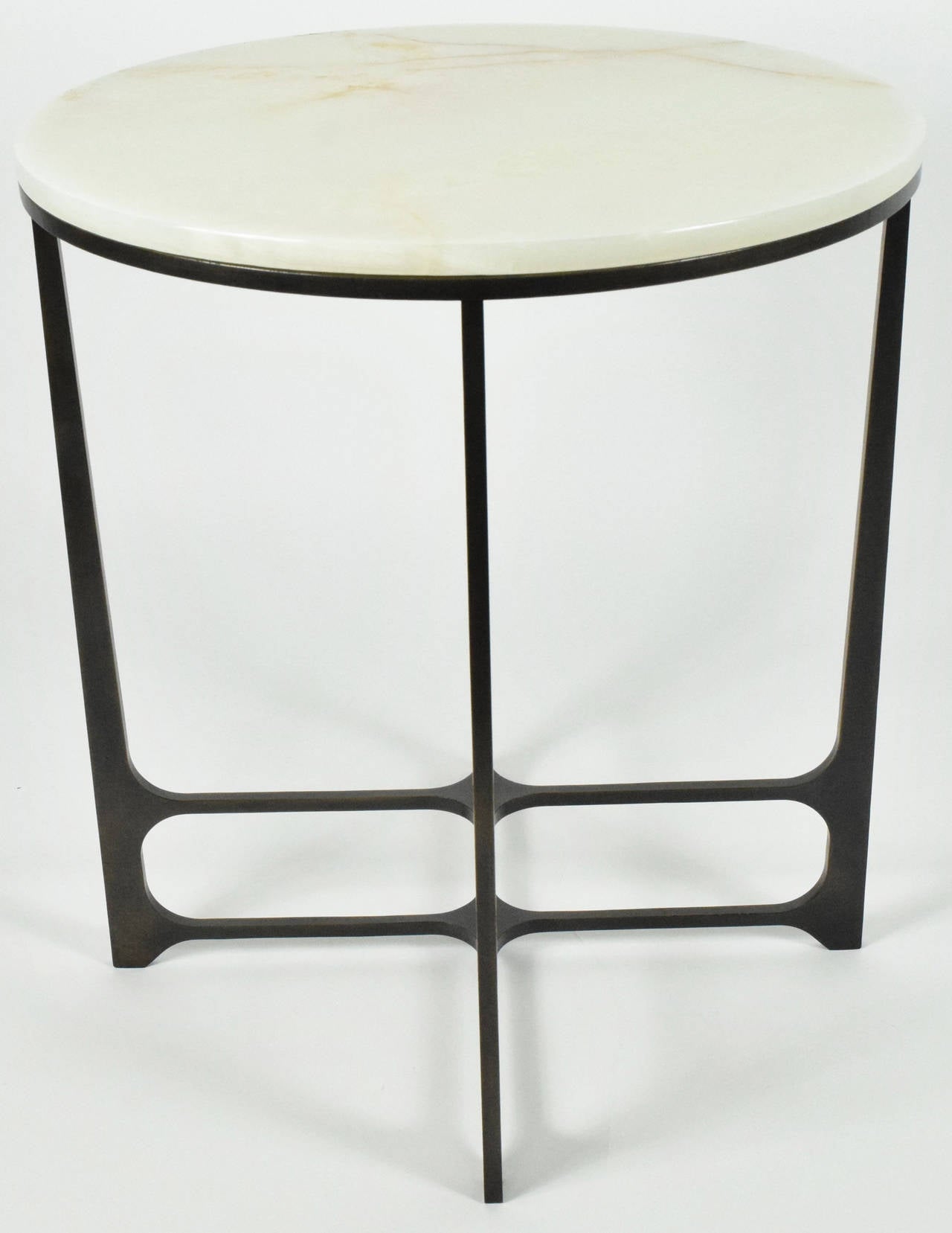 Modern William Yeoward Malvina Side Table with Onyx Top and Bronze Base