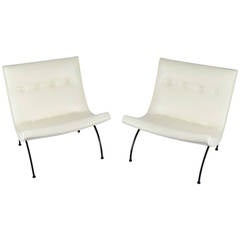 Early Pair of Milo Baughman Scoop Chairs by Broyhill, Restored