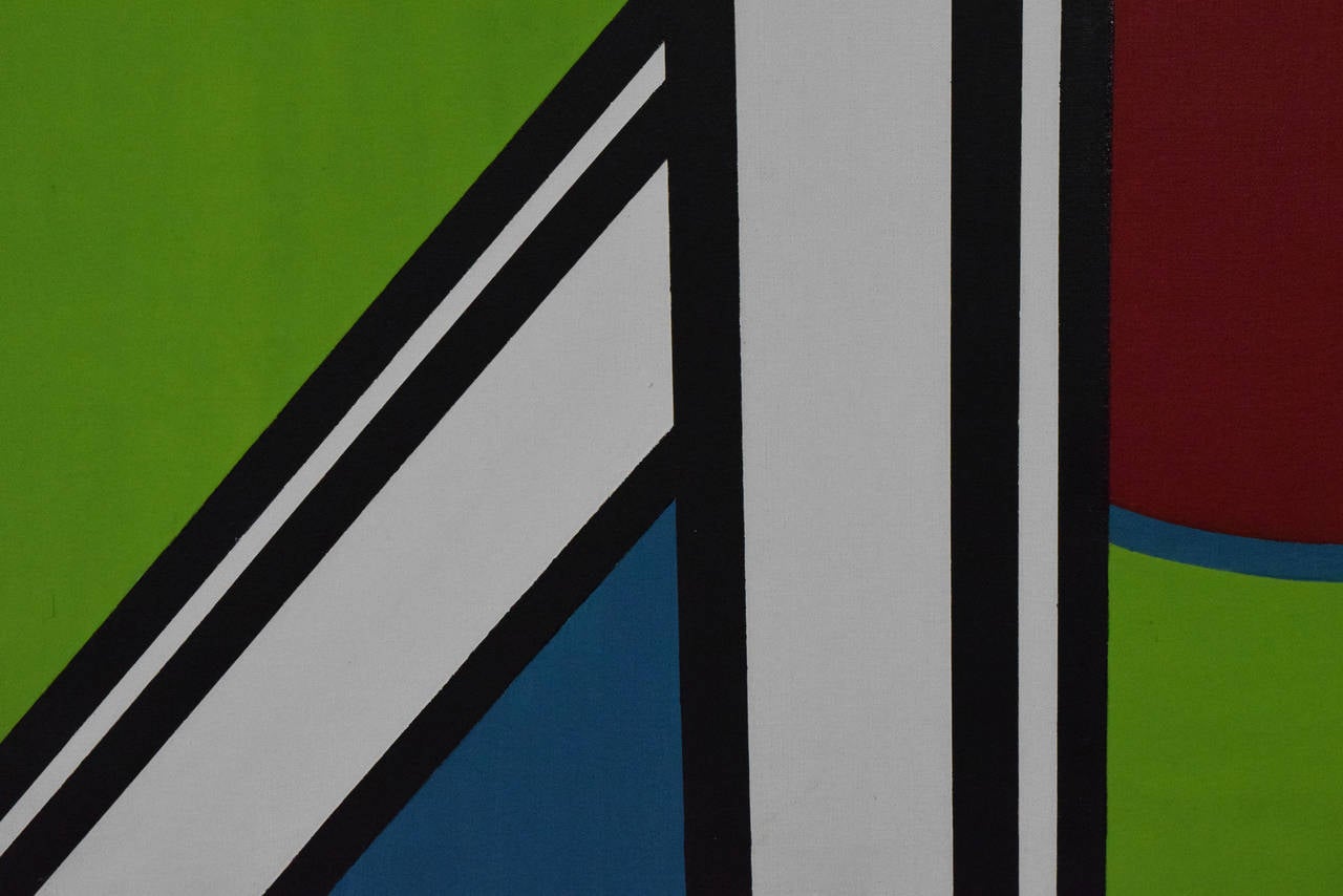 20th Century Mondrian Style Geometric Acrylic Paintings