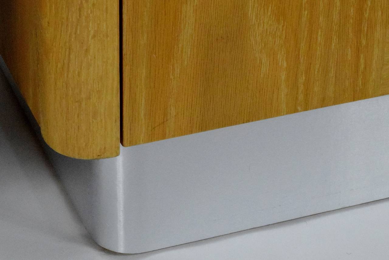 Pair of Rogier Side Tables or Nightstands in Chrome and Limed Oak 1