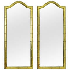 Pair of Drexel Mirrors in Faux Bamboo with Gold Leaf Finish 9
