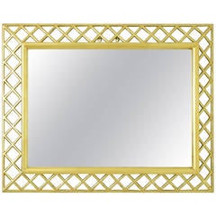 Italian Giltwood Lattice Frame Mirror 9