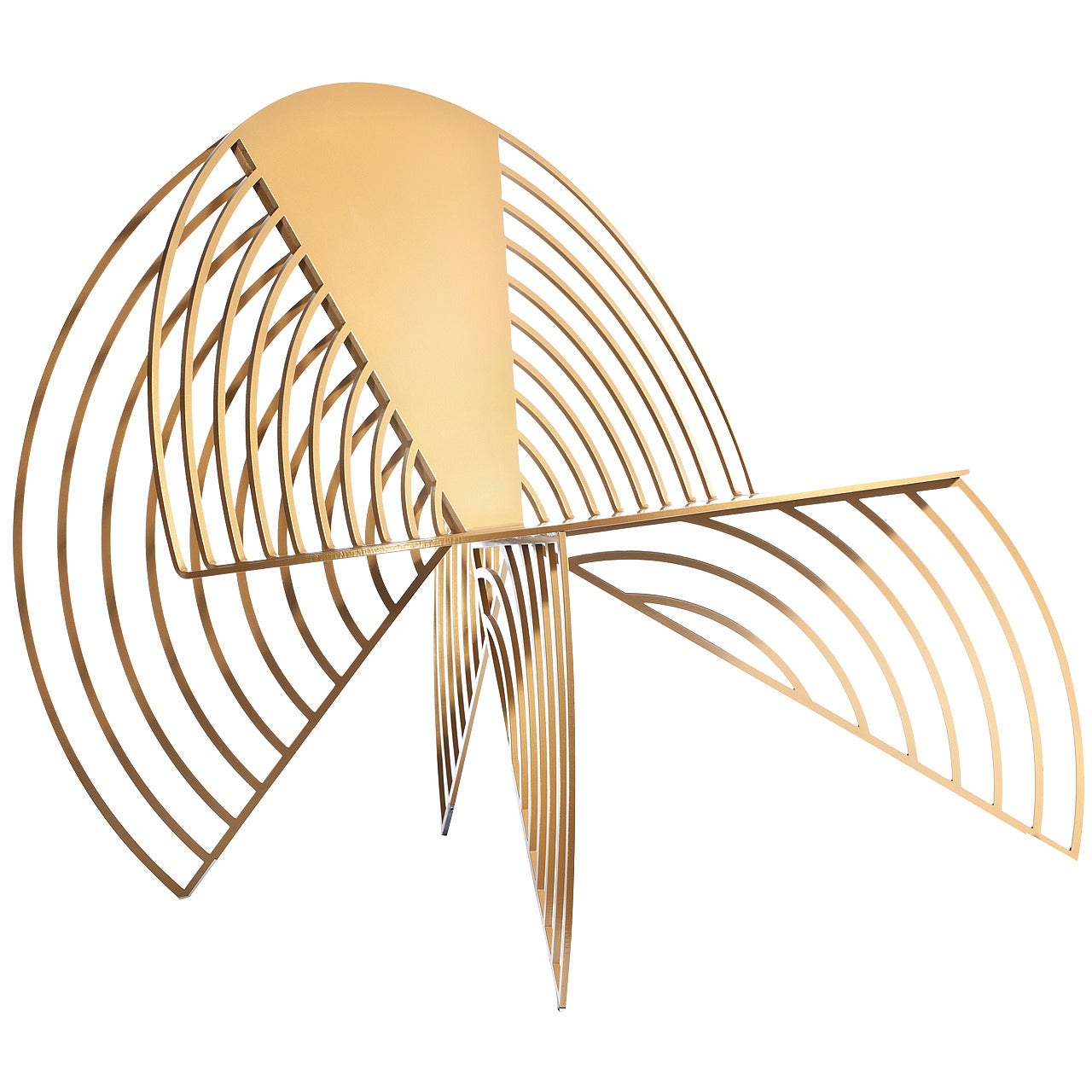 Golden Wings of Steel Chair, Designed by Laurie Beckerman in 2012 For Sale