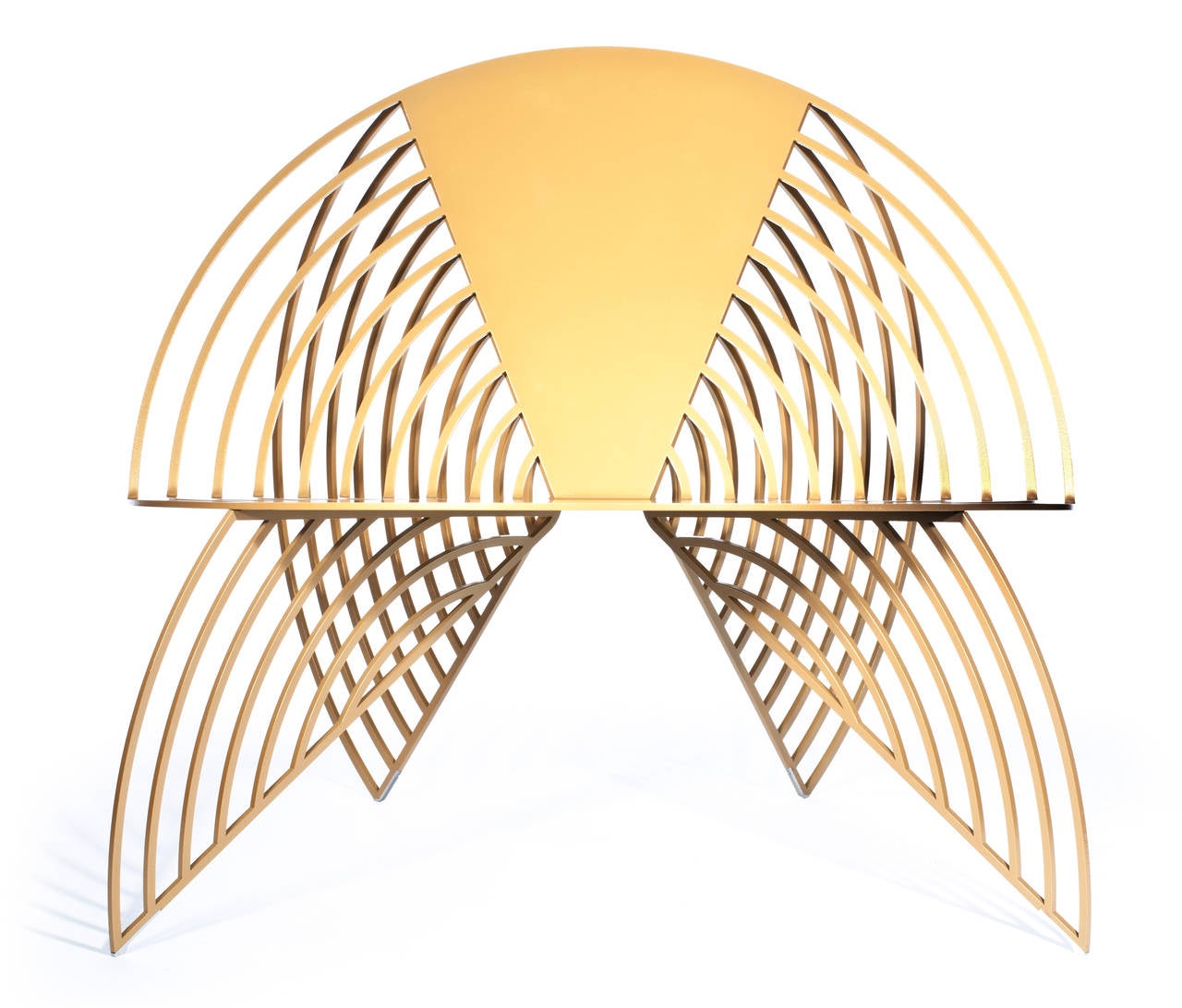 Modern Golden Wings of Steel Chair, Designed by Laurie Beckerman in 2012 For Sale