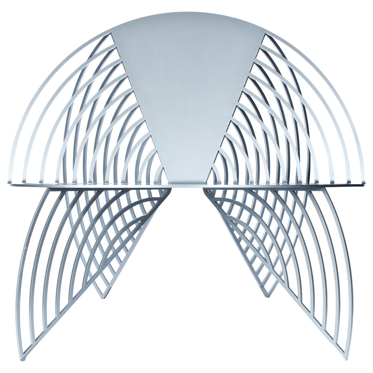 Wings of Steel Sculptural Chair in Silver, Designed by Laurie Beckerman in 2012