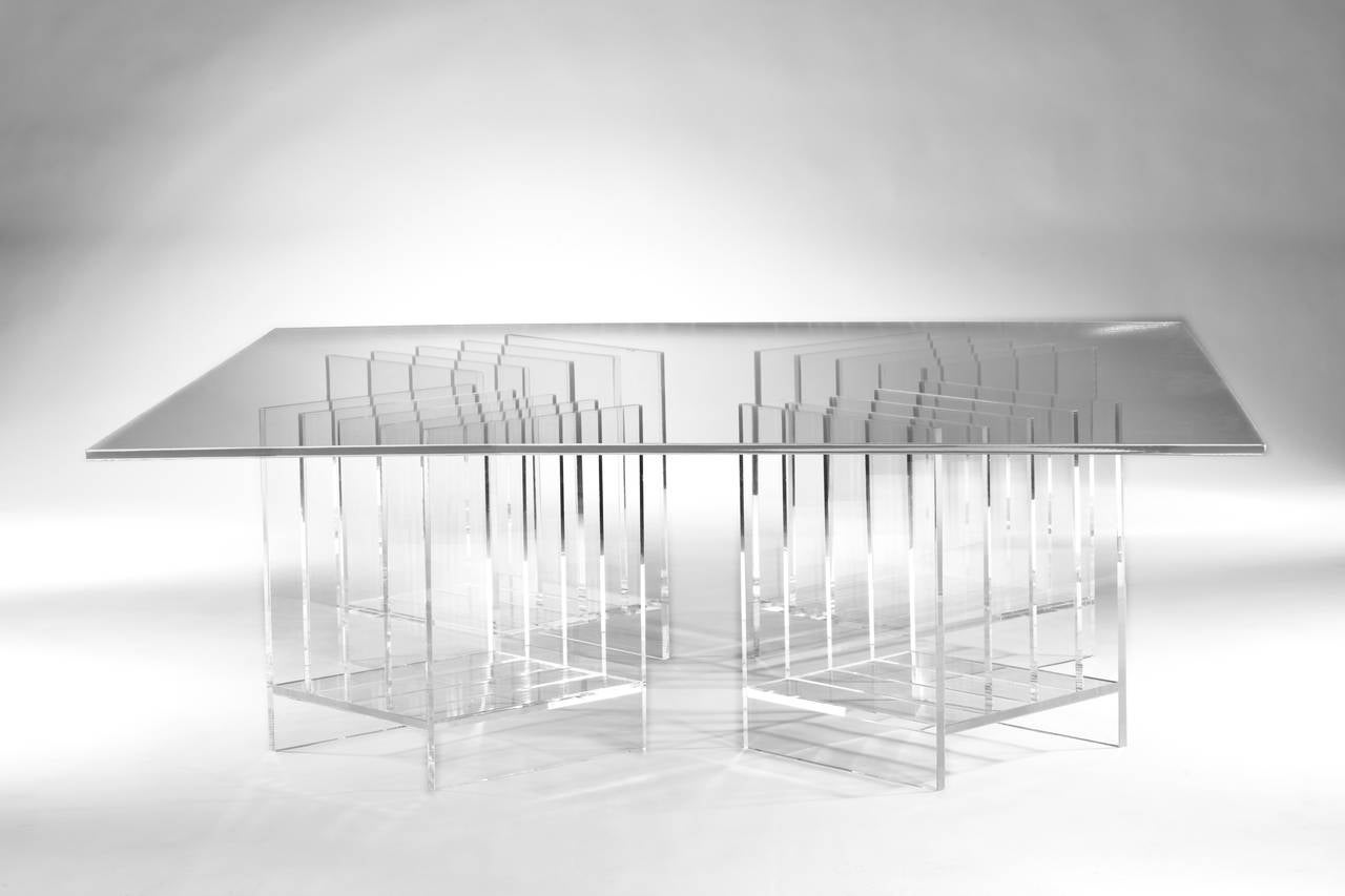 Modern Sheer Coffee Table, Designed by Laurie Beckerman in 2011 For Sale
