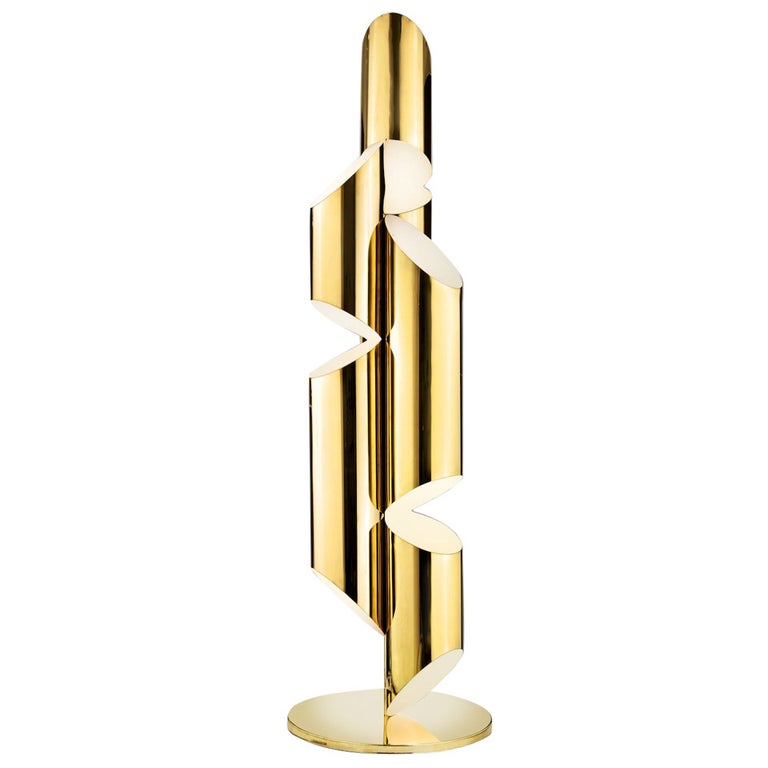 Tall Brass Whistle Lamp, Designed by Laurie Beckerman in 2009 For Sale