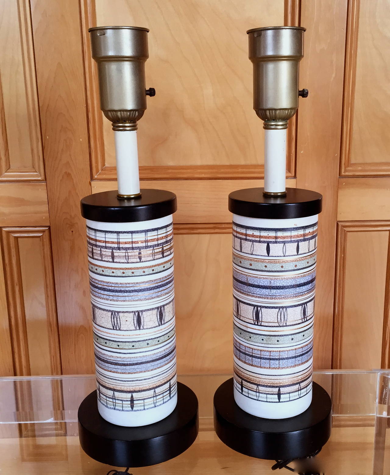 Pair of Sascha Brastoff Pottery Lamps