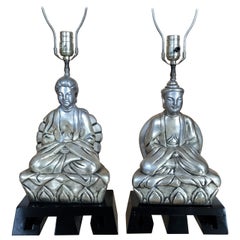 Vintage Pair of 1950s Chinese Figural Table Lamps