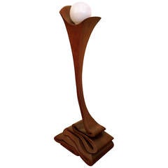 Walnut "Ribbon" Accent Lamp in the Style of Phillip Lloyd Powell