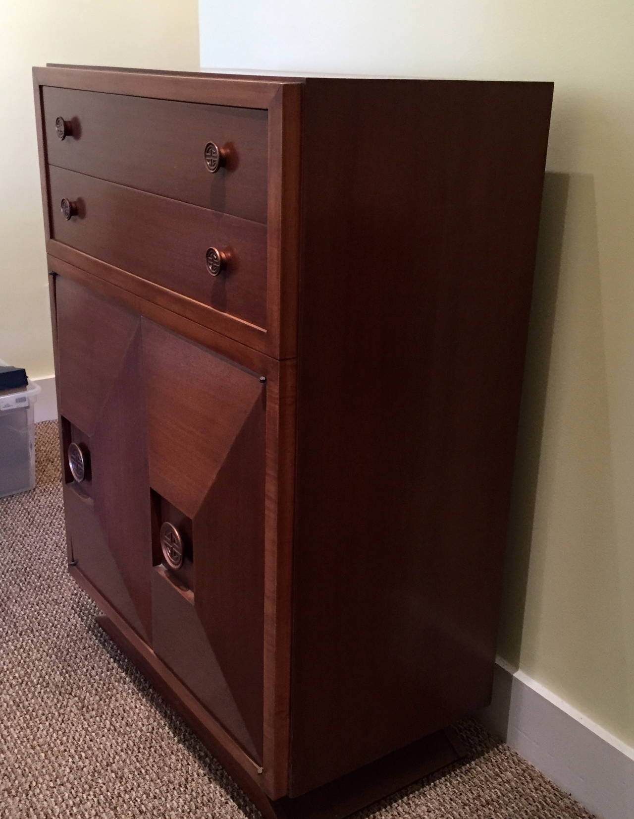 Tall Cuban Mahogany Chest of Drawers in the Style of James Mont