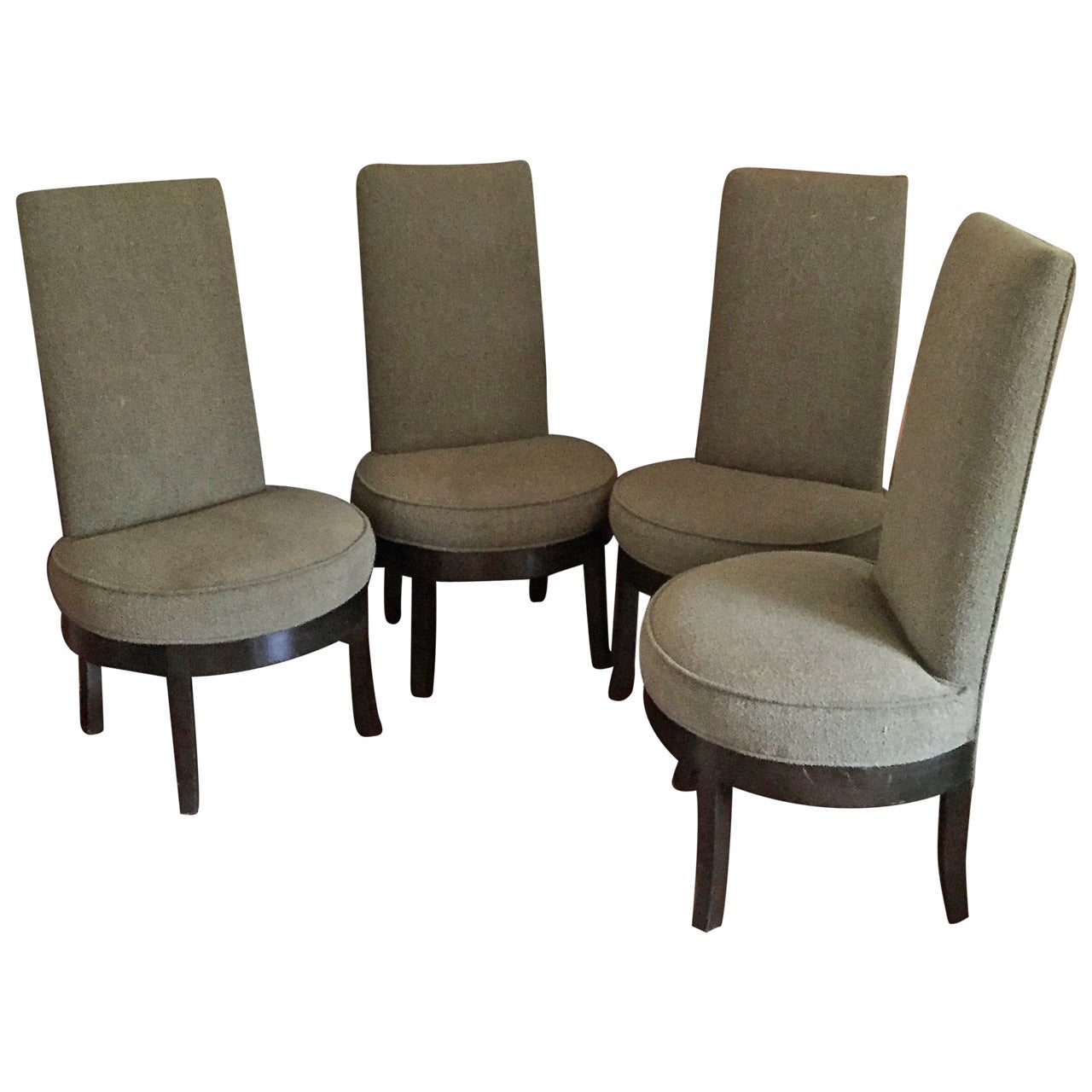 Set of Four High-Backed Dining Chairs in the Style of James Mont