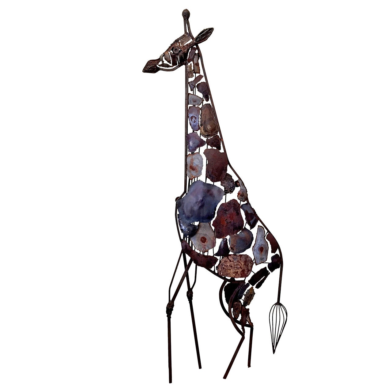 Large Mid Century Brutalist Giraffe Sculpture For Sale