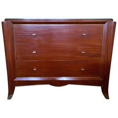 French Deco Mahogany Dresser in the Style of Leleu
