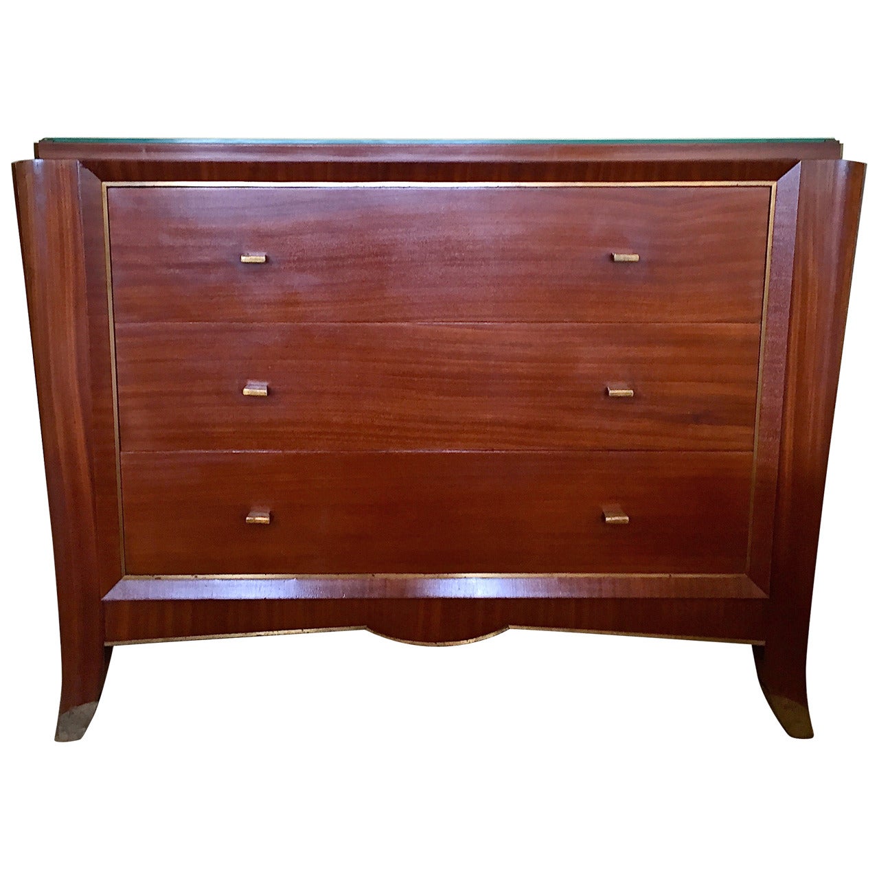 French Deco Mahogany Dresser in the Style of Leleu For Sale