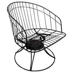 Retro Homecrest Metal Wire Barrel Chair