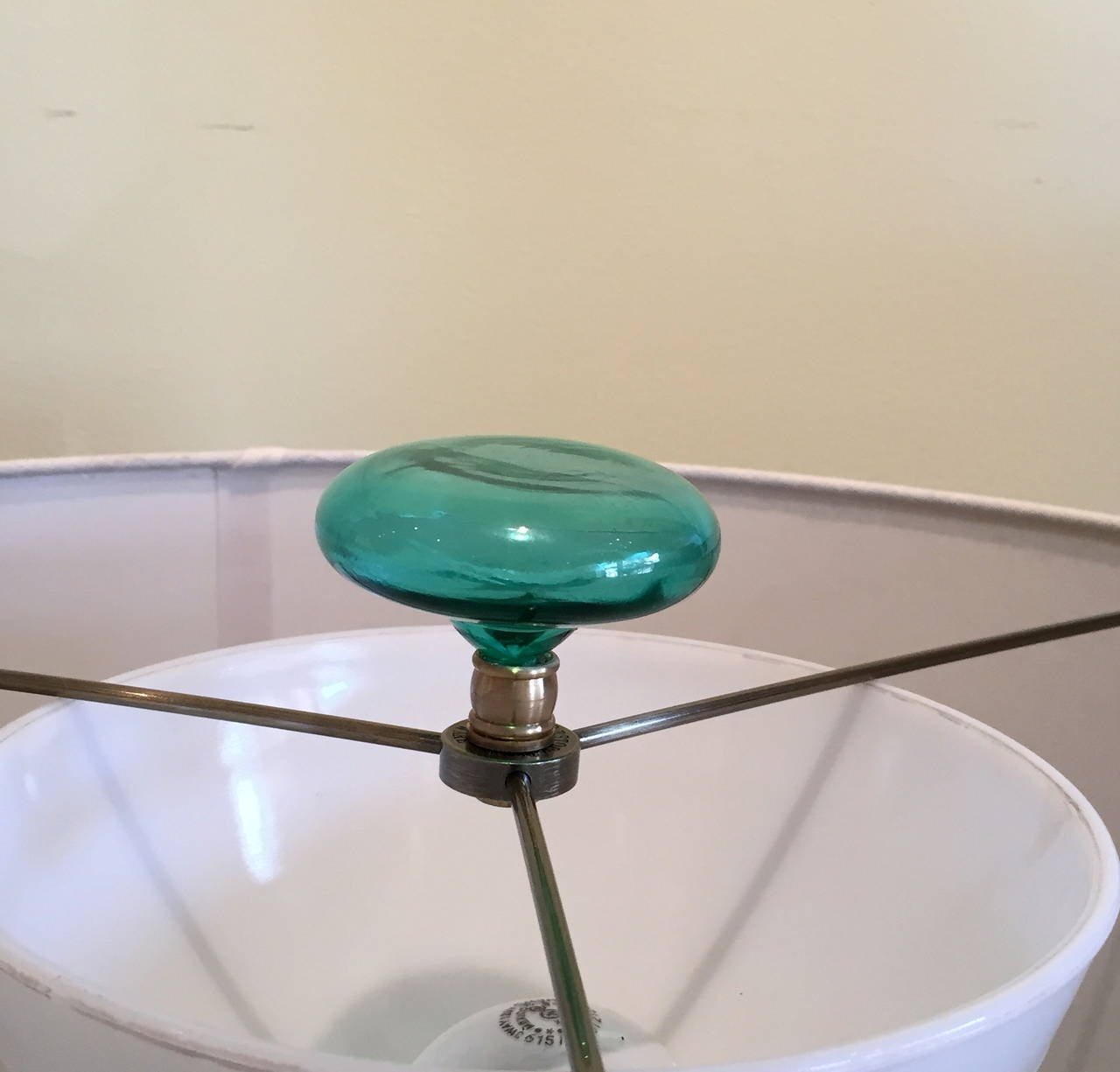 Blenko Glass Emerald Green Table Lamp 1