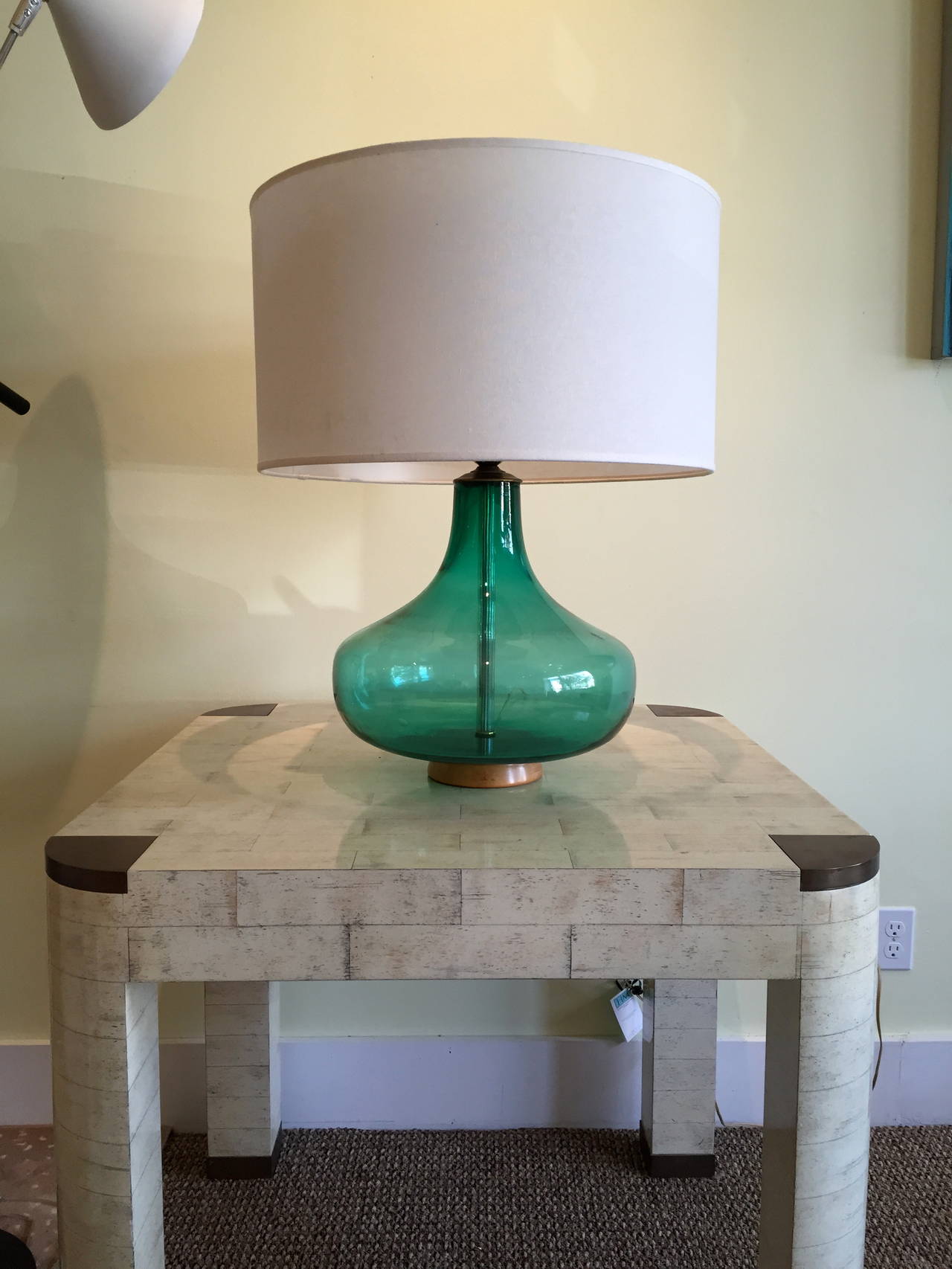 Blenko Glass Emerald Green Table Lamp In Excellent Condition In Quogue, NY