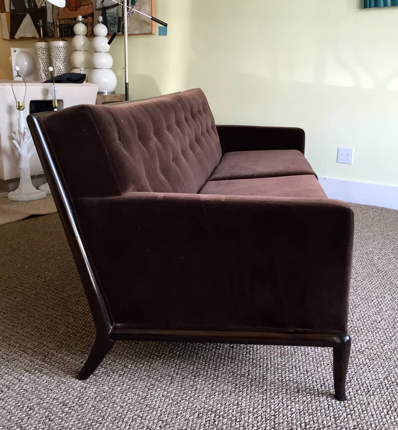 Upholstery T.H. Robsjohn-Gibbings for Widdicomb Sofa For Sale