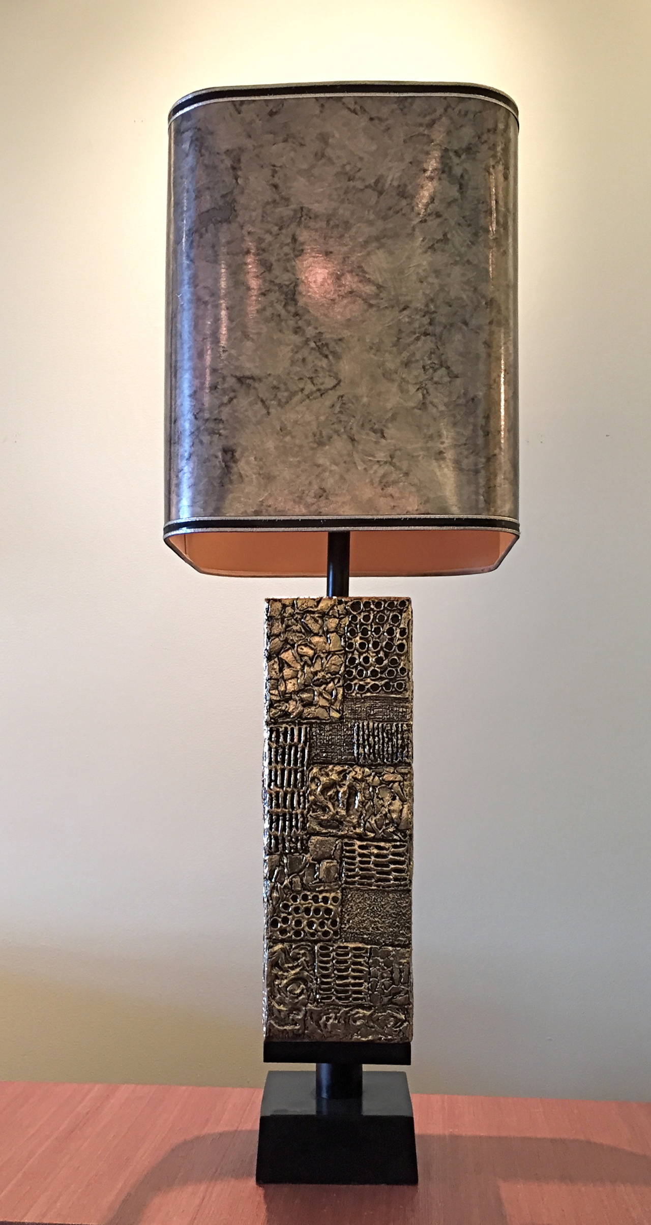 In the style of the Evans/Powell Brutalist Movement, this lamp stands an impressive 43