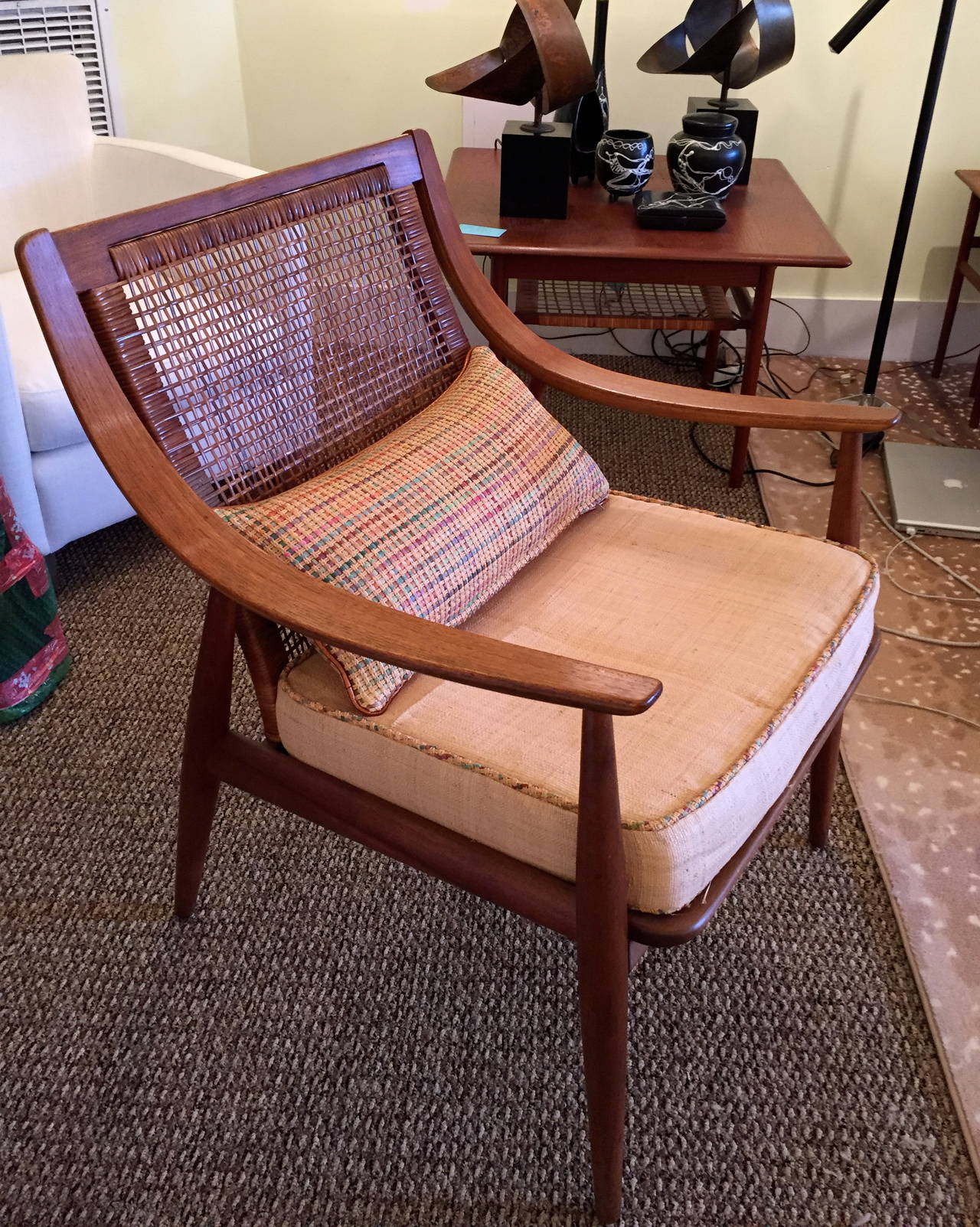 John Stuart for Widdicomb Caned-Back Armchair In Excellent Condition For Sale In Quogue, NY