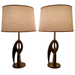 Pair of Biomorphic Sculptural Table Lamps by Rembrandt