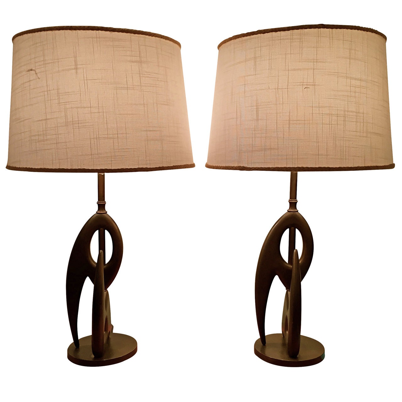 Pair of Biomorphic Sculptural Table Lamps by Rembrandt For Sale