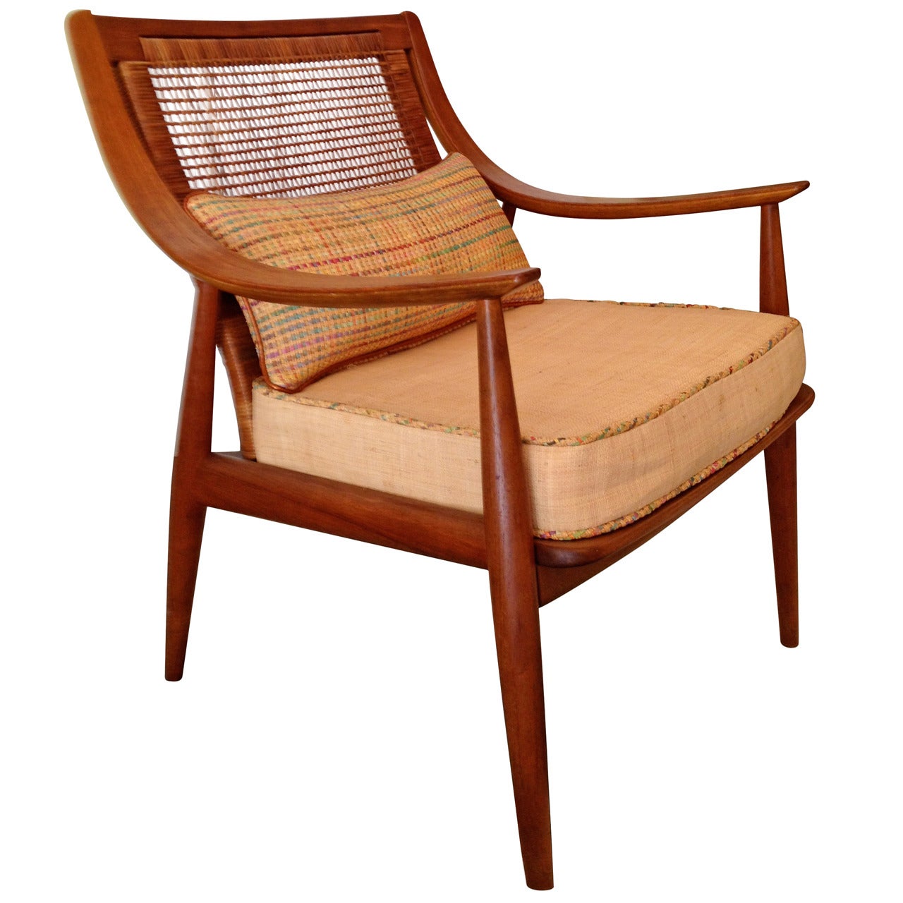 John Stuart for Widdicomb Caned-Back Armchair For Sale