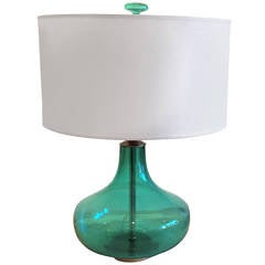 Blenko Glass Emerald Green Table Lamp