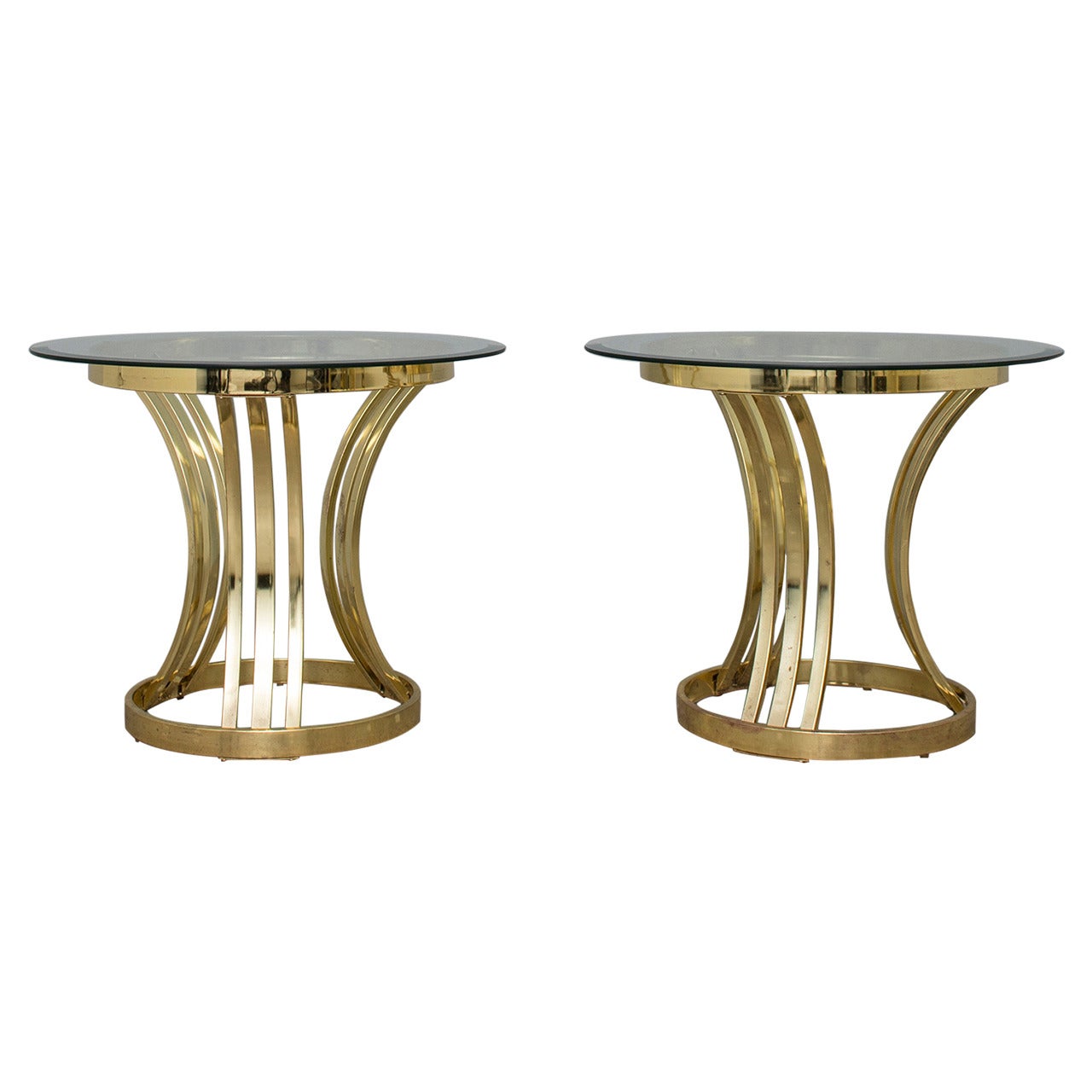 Hollywood Regency Brass End Tables