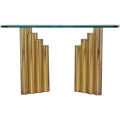 Tubular Brass Console Table