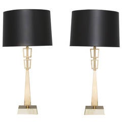 Stiffel Brass Lamps in the Style of Tommi Parzinger